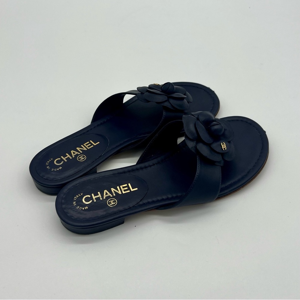 SOLD >Chanel Camellia Slides